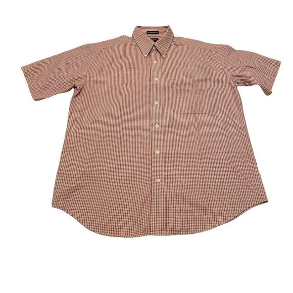 Dockers Men's No Wrinkles Red, Gold, White Plaid Button Down Shirt, Size Medium - Picture 1 of 7